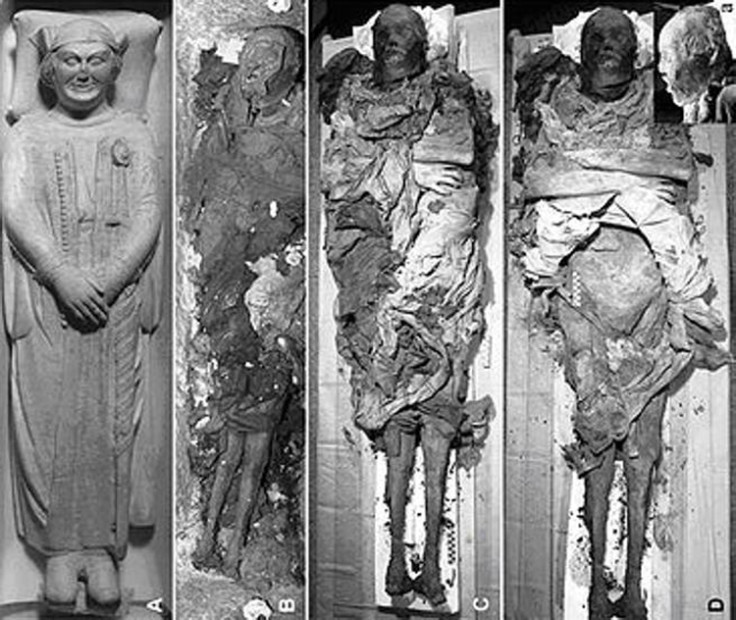 The naturally-preserved mummy of Cangrande Della Scara, an important figure from the Renaissance era who was likely murdered