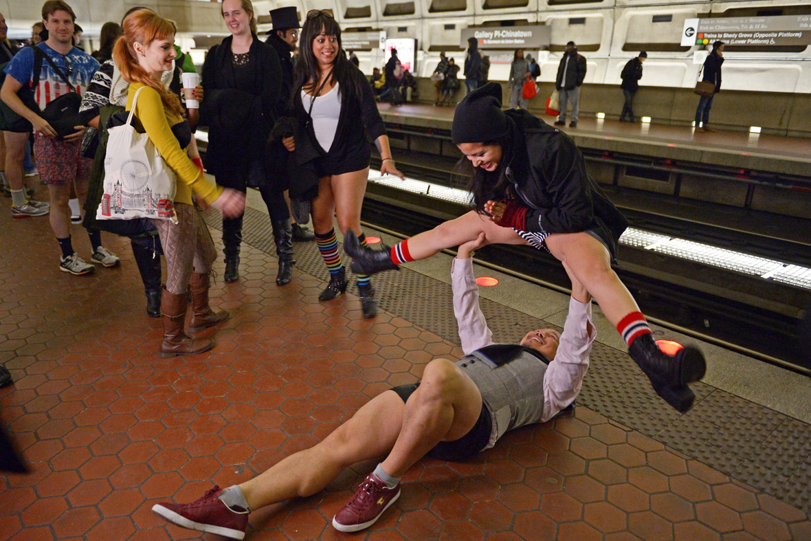 No Pants Subway Ride 2015 Commuters