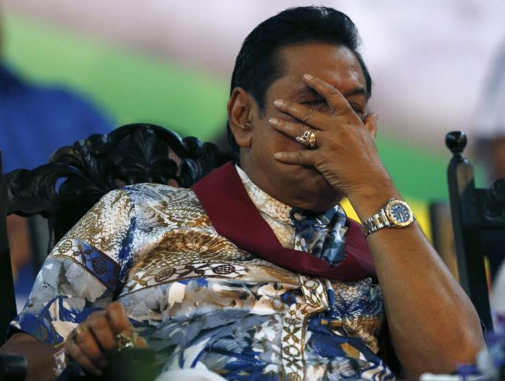 Written in the stars: President Mahinda Rajapaksa reacts during final rally as Sri Lanka president Written in the stars: President Mahinda Rajapaksa reacts during final rally as Sri Lanka president