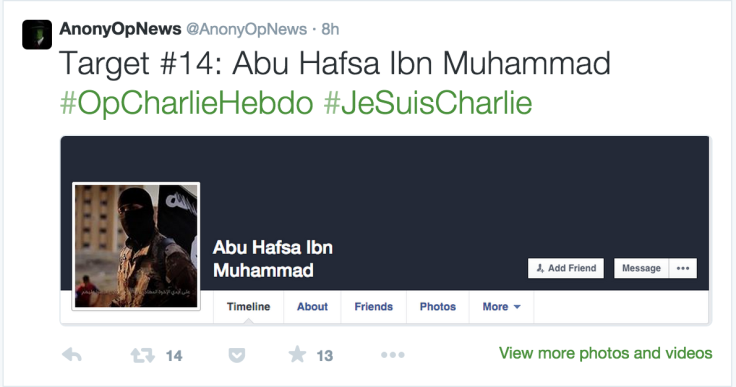 Anonymous #OpCharlieHebdo identifies Jihadist Facebook profiles