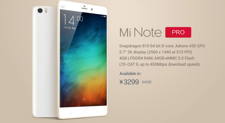 Mi Note Pro release date