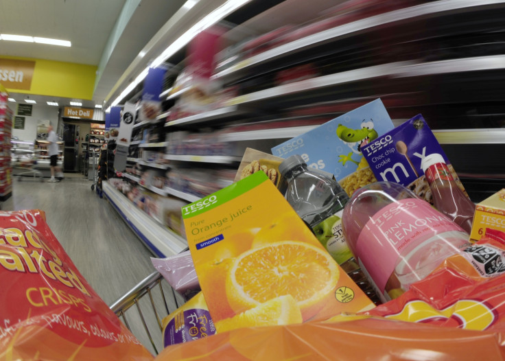 trolley of goods are pictured at Tesco's in Leeds, northern England,June 25, 2010.