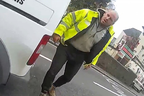 Shocking video shows cyclist knocked over and attacked by van driver