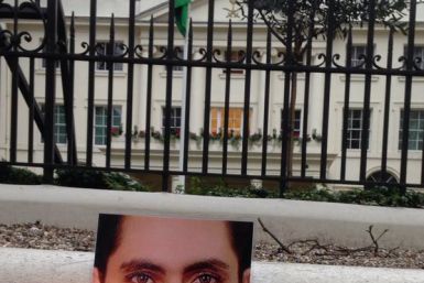 Raid Badawi protest London Saudi Arabia embassy