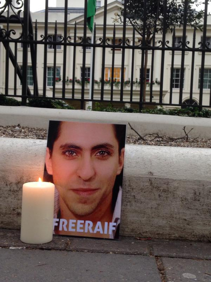 Raid Badawi protest London Saudi Arabia embassy