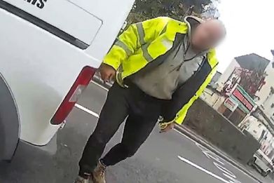 Van driver assaults cyclist