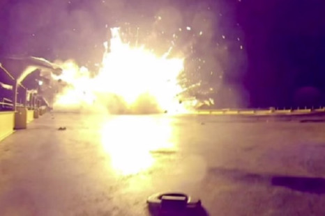 A huge SpaceX rocket exploded in flames during attempt to land it on barge