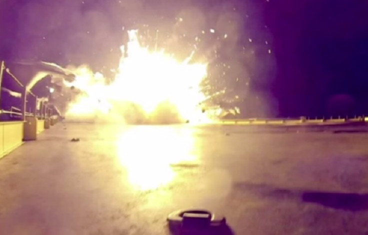 A huge SpaceX rocket exploded in flames during attempt to land it on barge