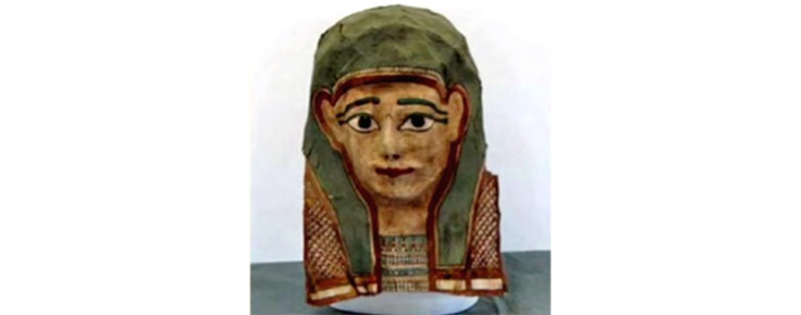 A papyrus fragment taken from this ancient Egyptian mummy mask could well be the oldest copy of a gospel known to exist