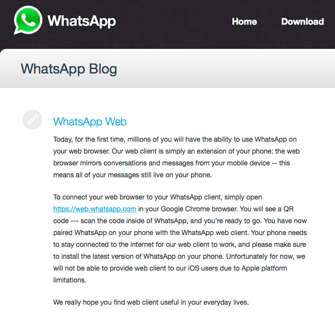 WhatsApp adds desktop web messaging | IBTimes UK