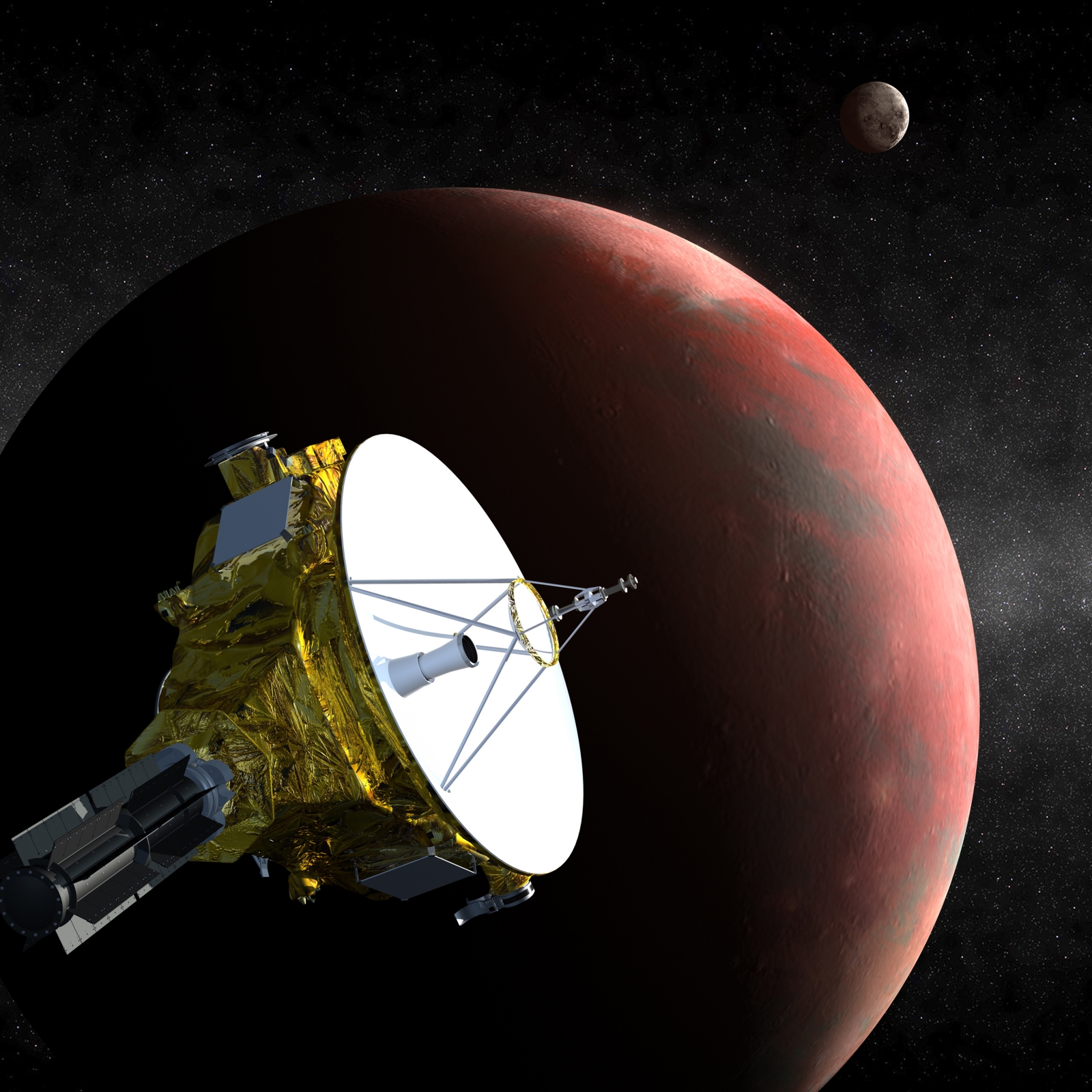 An artists impression of the New Horizons space probe, which will begin photographing Pluto today. (Reuters)
