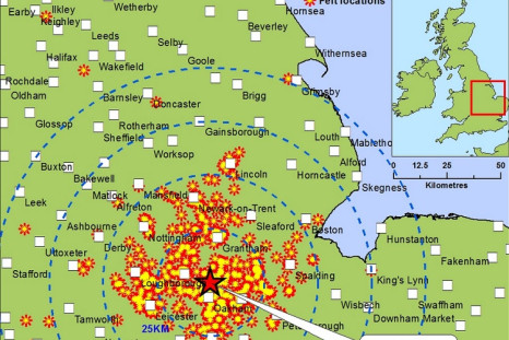 A magnitude of 3.8 has been recorded in the East Midlands