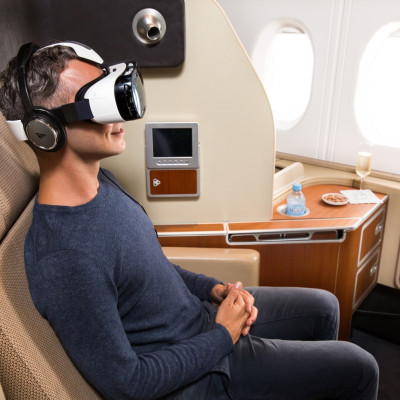 Samsung Gear VR on Qantas flight