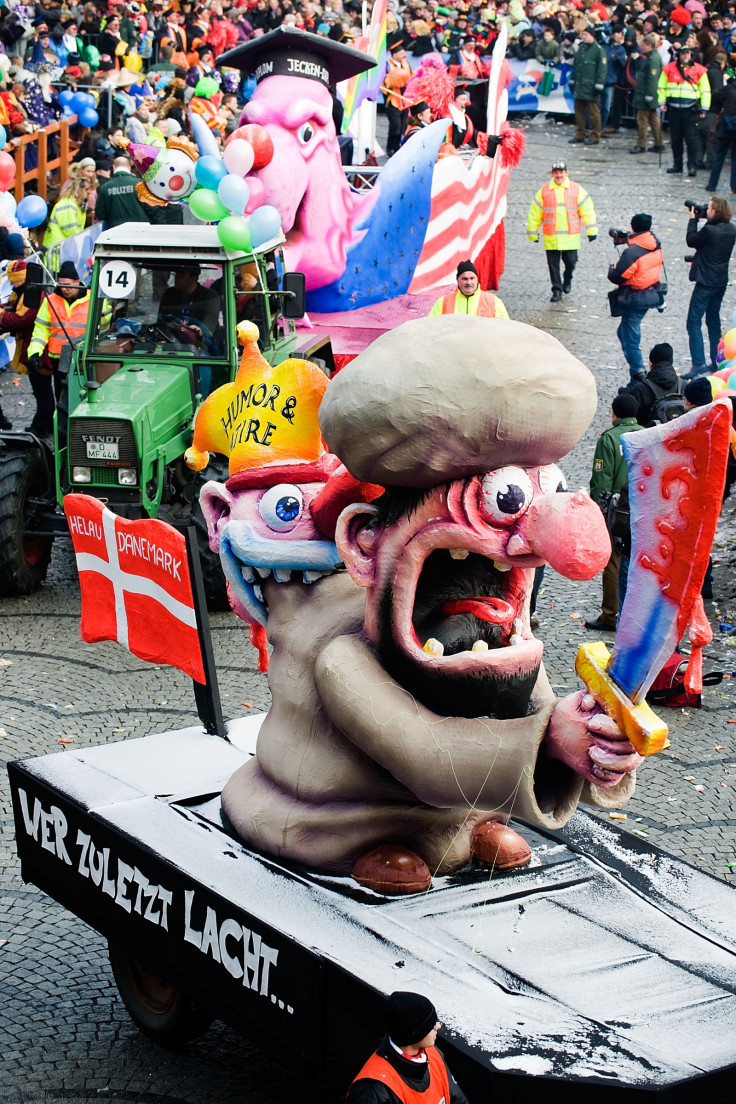 A float in Dusseldorf depicting Iranian president Mahmoud Ahmedinajad (Getty)