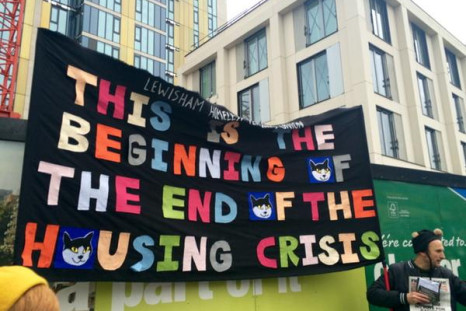 March for Homes protest banner London 2015