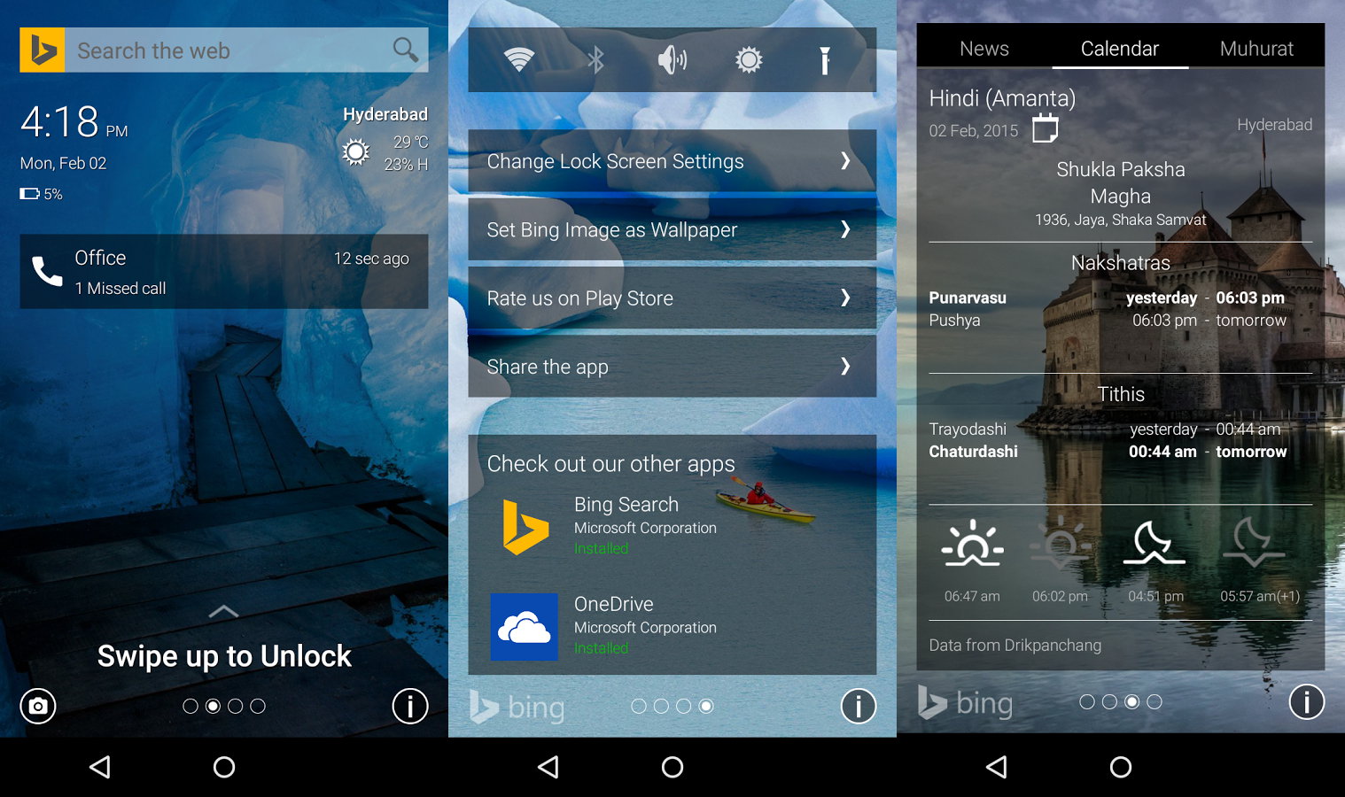Microsoft Picturesque Android lock screen app displays ...