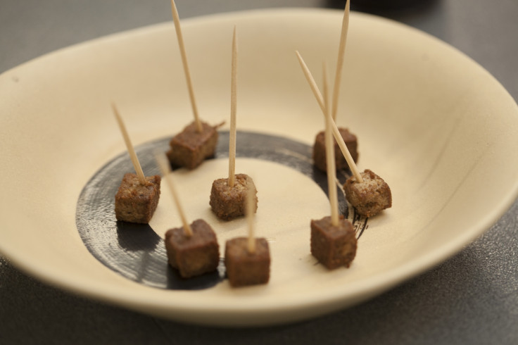 Pieces of C-fu on a plate at a tasting session. The product can be fried, boiled, baked, dipped, grilled, fermented, salted or dried