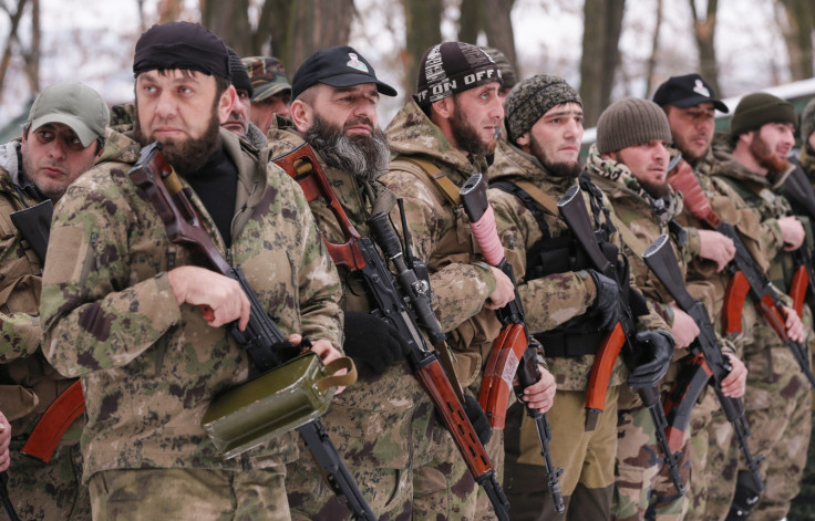 Pro-Russian separatists from the Chechen "Death" battalion
