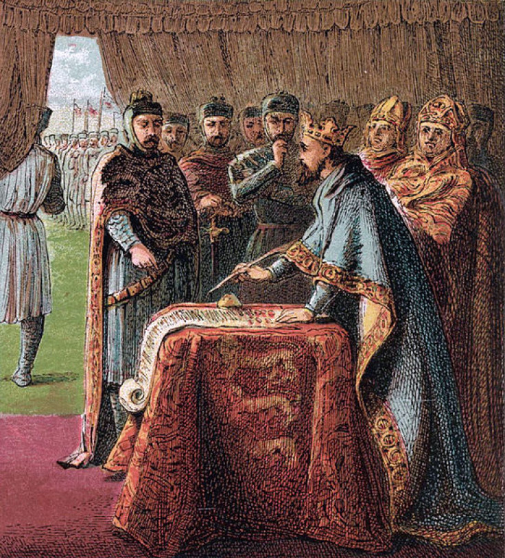 King John signs the Magna Carta.