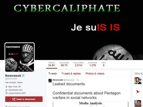 Newsweek's Twitter account was hacked by the CyberCaliphate. Newsweek's Twitter account was hacked by the CyberCaliphate.