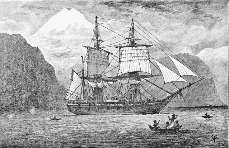 HMS Beagle in the Straits of Magellan
