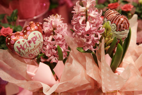 A Valentine's Day floral arrangement is seen at the Safeway store in Wheaton, Maryland