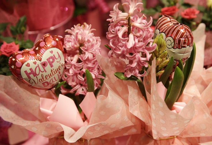 A Valentine's Day floral arrangement is seen at the Safeway store in Wheaton, Maryland