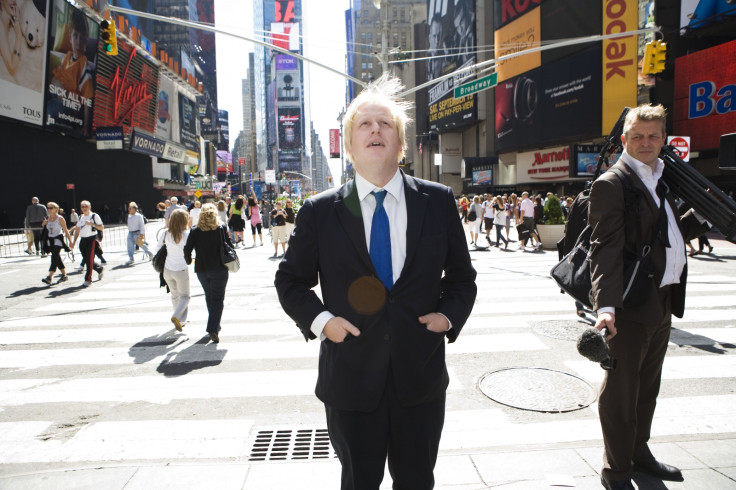 Boris Johnson in Times Square, New York. Johnson plans to give up his US passport. (Getty)