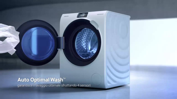 Samsung's high-end Crystal Blue washing machine. LG alleges that it is natural for its executives to have tested the machine doors, since they can undergo a lot of stress from people handling them