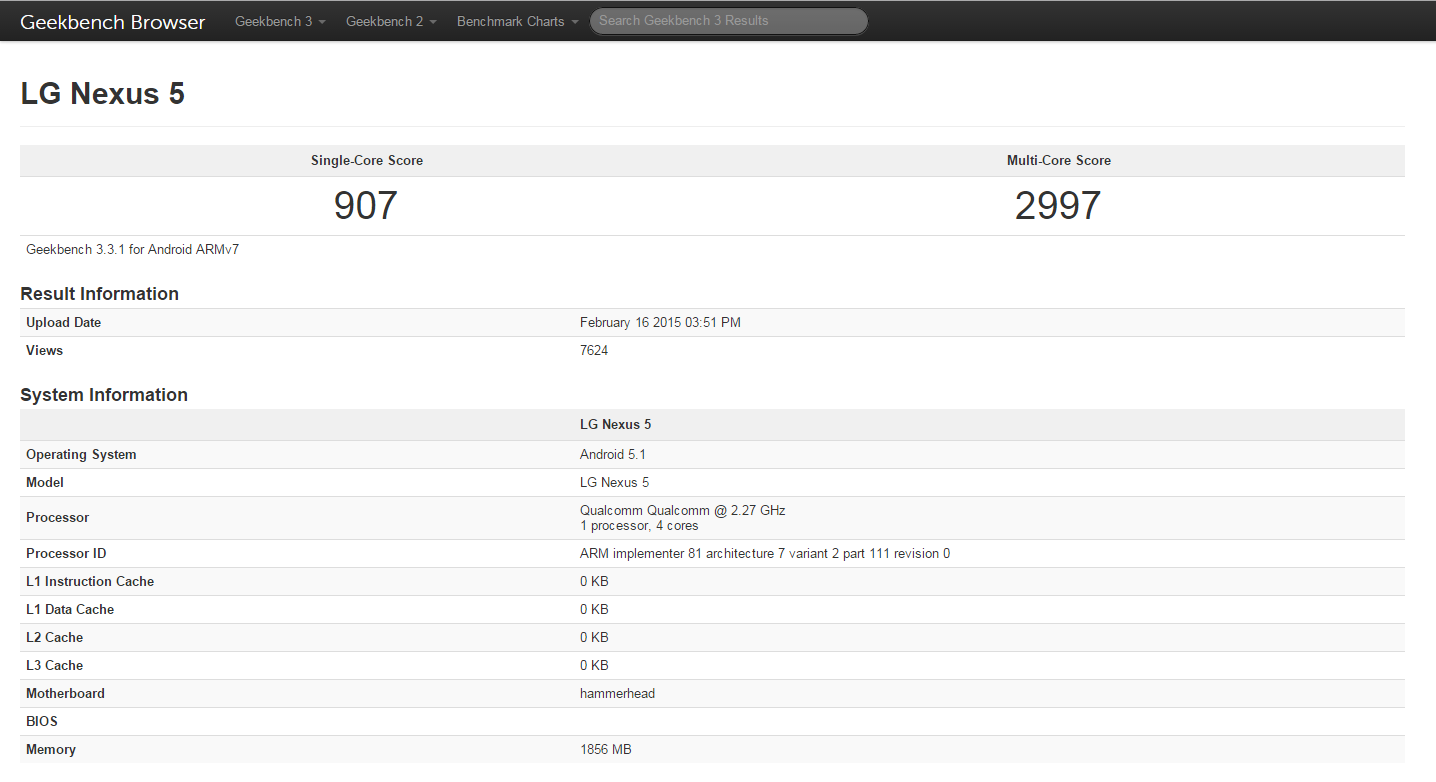 Nexus 5 spotted running Android 5.1 in Geekbench Nexus 5 spotted running Android 5.1 in Geekbench