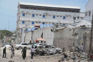 Mogadishu hotels have been previously targetted by al Shabaab militants. This picture shows the aftermath of an attack in January last year on the Makka Al Mukarrama Hotel. (Getty)