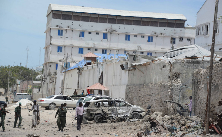 Mogadishu hotels have been previously targetted by al Shabaab militants. This picture shows the aftermath of an attack in January last year on the Makka Al Mukarrama Hotel. (Getty)