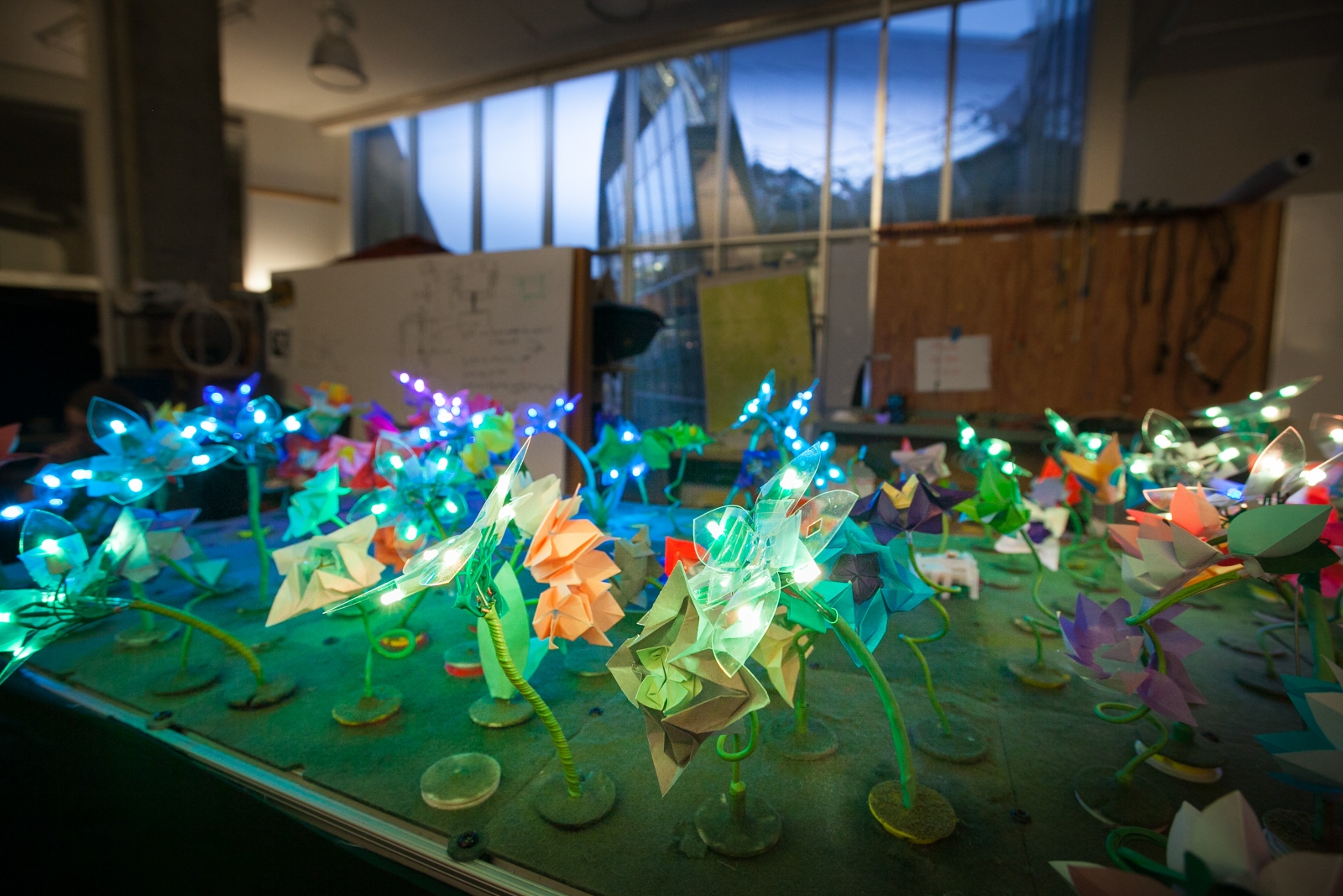 MIT builds light-up garden of origami robots to get children into coding