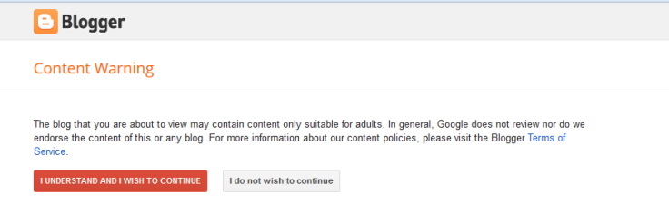 Blogger Content Warning
