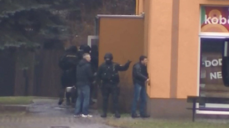 Czech police at the scene of the shooting (CTV24)