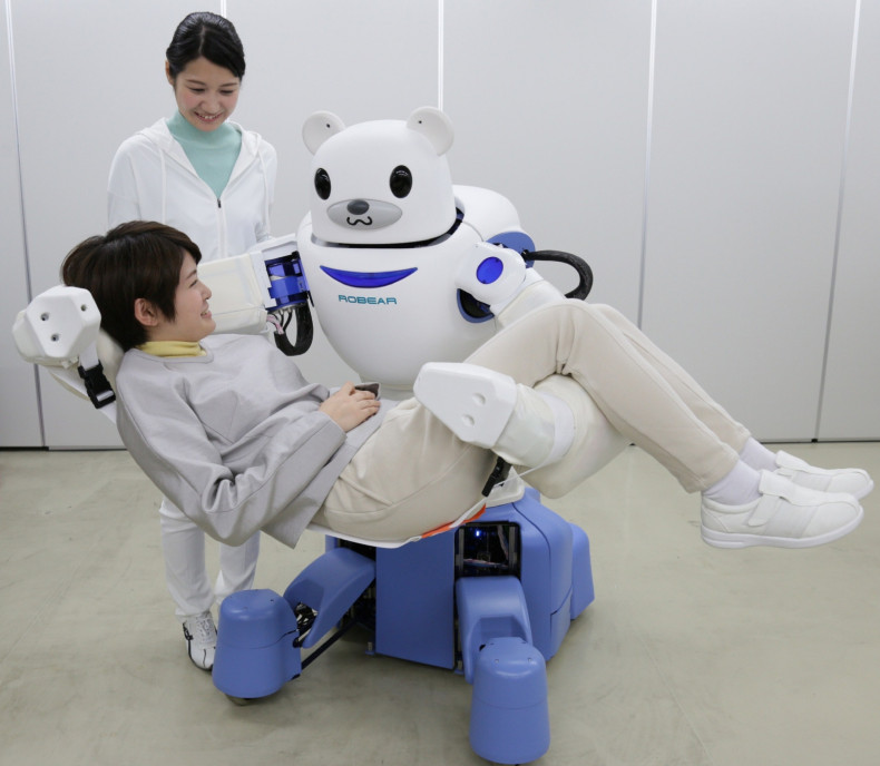 Robear, a new care support robot bear nurse that can lift patients up gently to transfer them between wheelchairs and beds