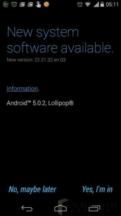 Official Android 5.0.2 Lollipop OTA update hits Motorola Moto E in Brazil and India Official Android 5.0.2 Lollipop OTA update hits Motorola Moto E in Brazil and India