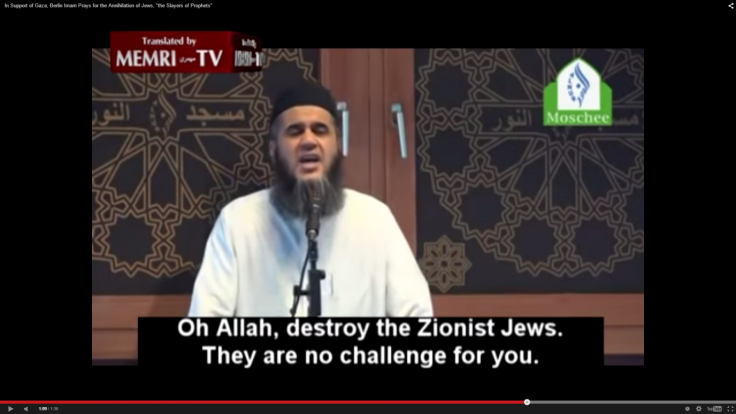 Abu Bila Ismail makes his Berlin sermon. (YouTube)