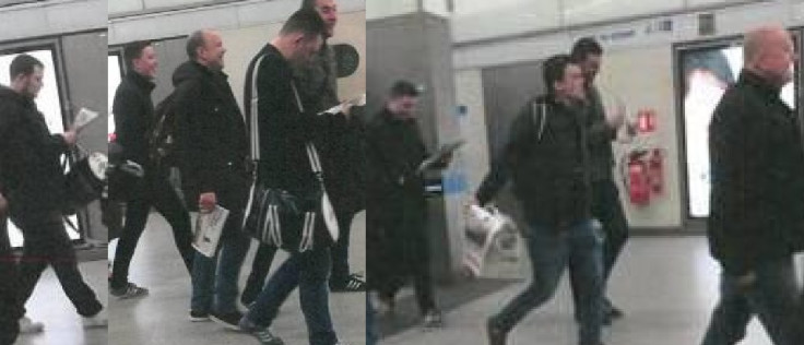 Alleged Chelsea fans at St Pancras Station