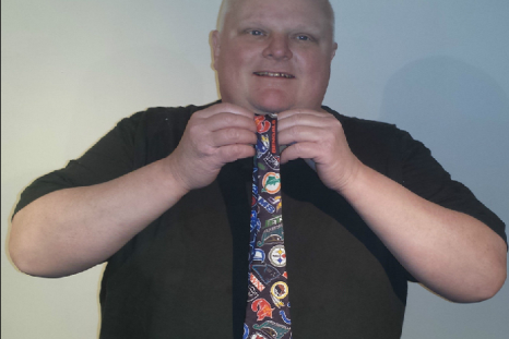 Rob Ford is auctioning the tie he wore at the nadir of crack pipe revelations