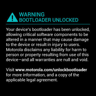 Moto Maxx: Bootloader unlocked warning