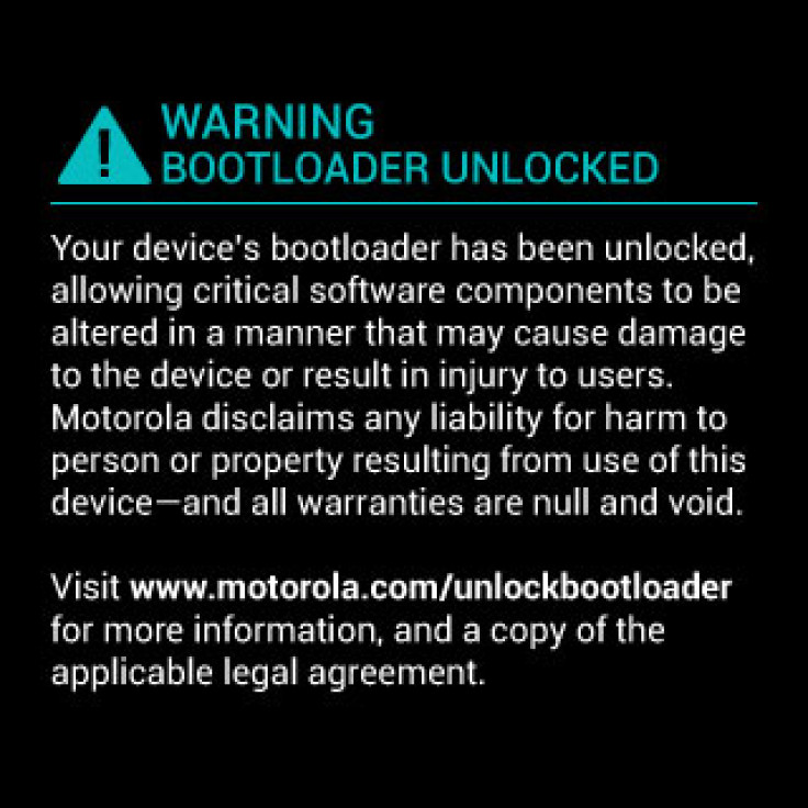 Moto Maxx: Bootloader unlocked warning