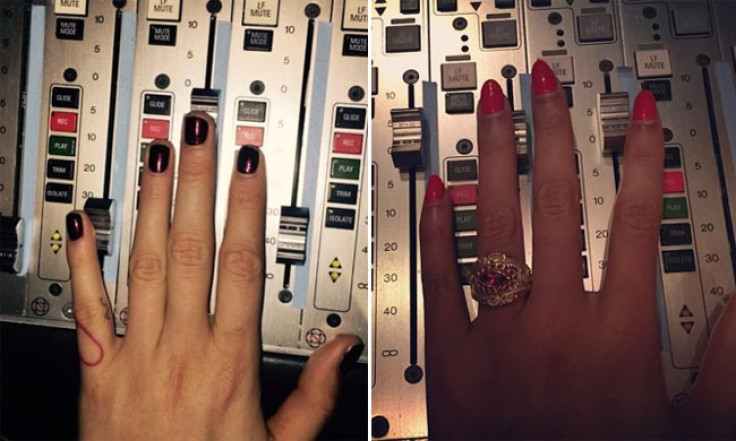 Cara Delevinge and Beyonce's hands