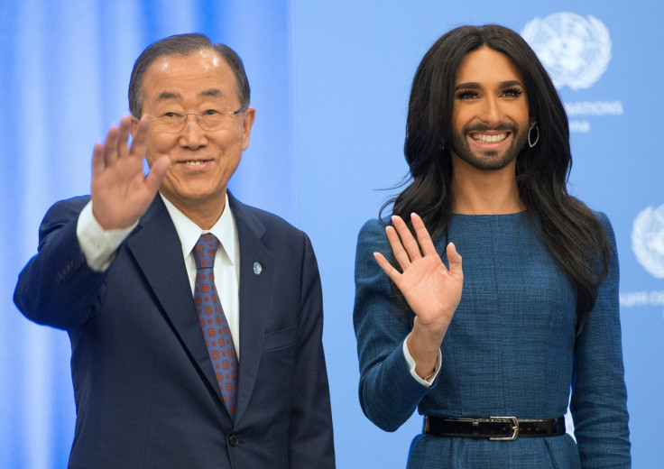 Ban ki Moon and Conchita Wurst