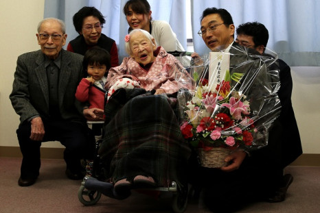 Misao Okawa celebrating her 117th birthday