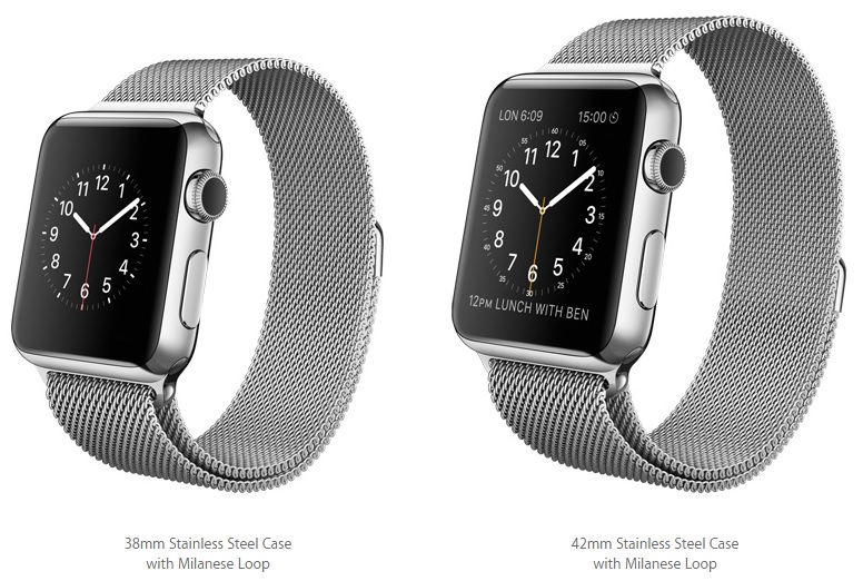 aluminum apple watch with milanese loop