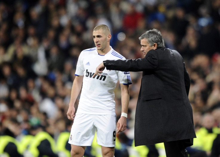 Karim Benzema and Jose Mourinho