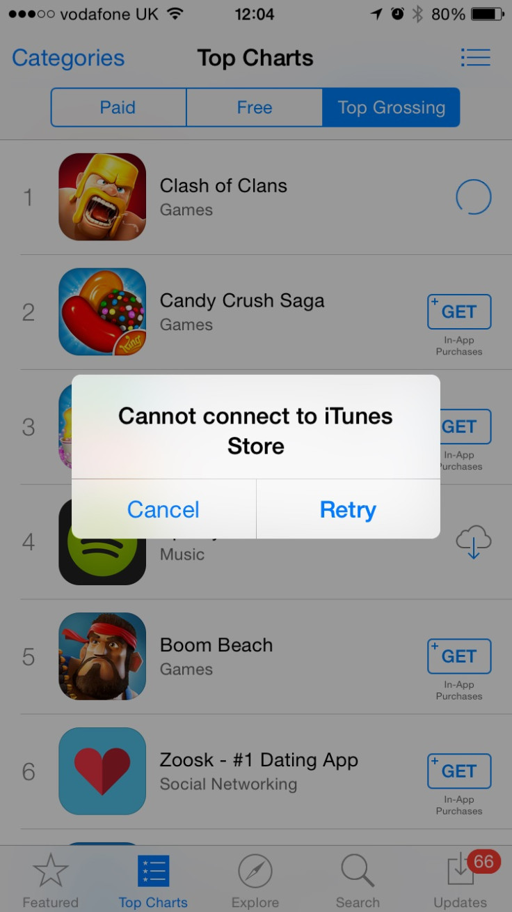 itunes down apple app store