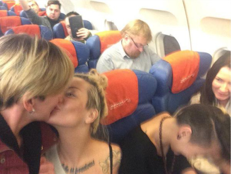 Two lesbian activists Milonov selfie