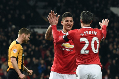 Marcos Rojo and Robin van Persie